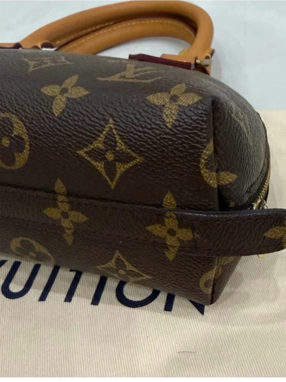 Louis Vuitton Brown Monogram Mini Alma with Tan Handles - Picture 3 of 6